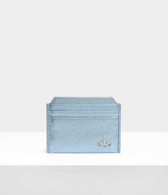 Vivienne Westwood Slim Card Holder in light blue/silver hw